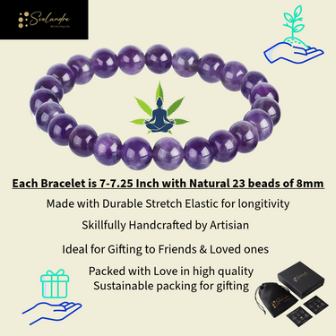 Serenity Aura Amethyst Bracelet for Wellness, Balance, Positive Energy & Healing